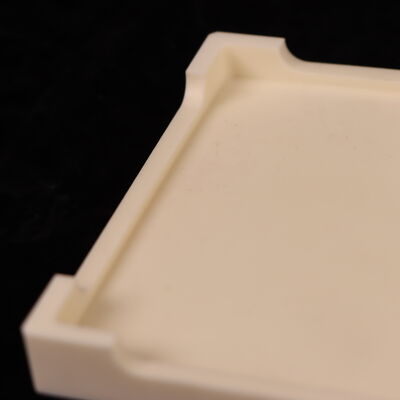 Poissons Ratio 025 Aluminum Oxide Ceramic tray  Featuring Dielectric Strength 18 to 20 KV per millimeter and Flexural Strength 200 to 400 MPa